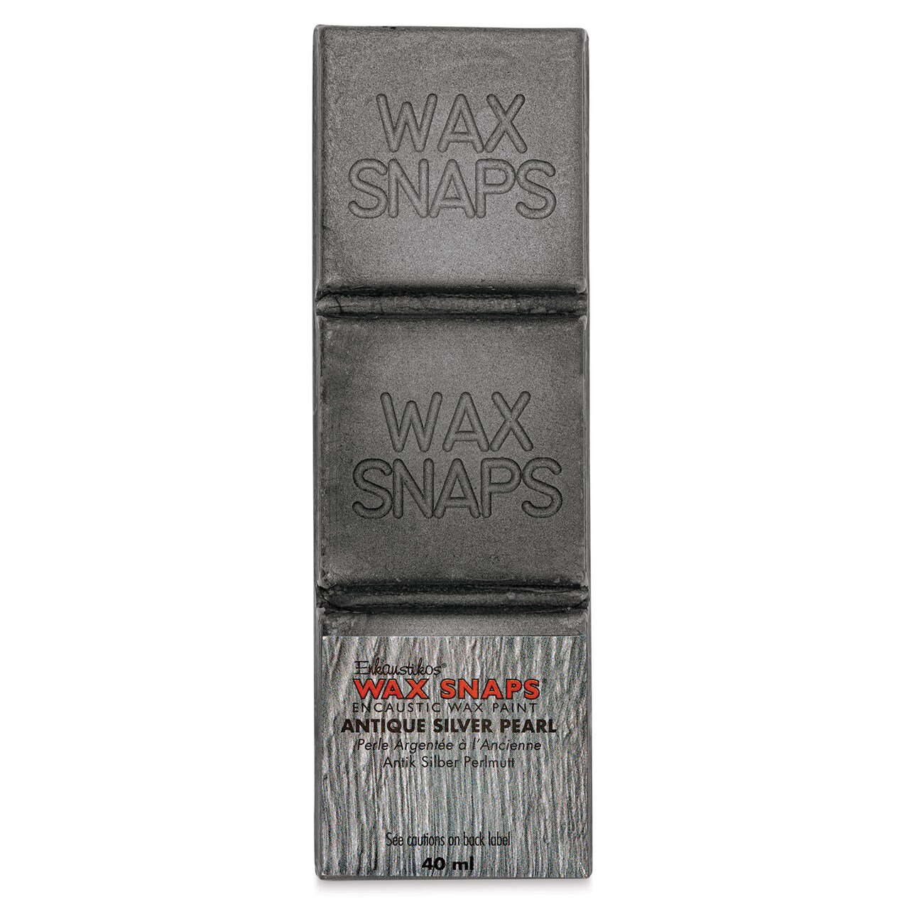 Enkaustikos Wax Snaps Encaustic Paints - Antique Silver Pearl, 40 ml cake